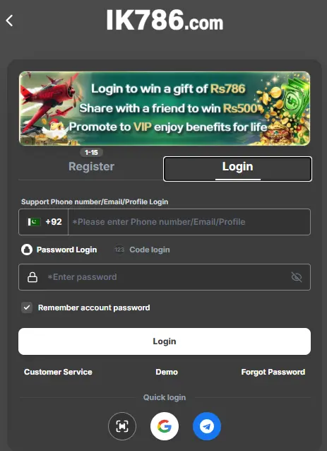 IK786 Game Login